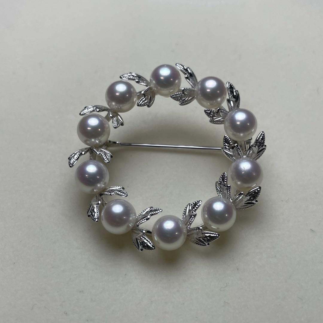 ミキモト アコヤ真珠 ブローチ 5.8mm SILVER