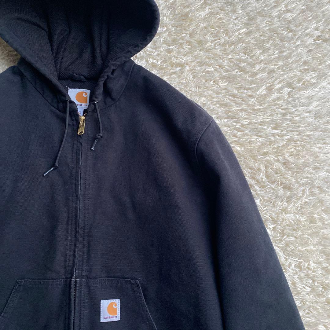 【USA製】カーハート アクティブジャケット BLK ブラック M ダック生地