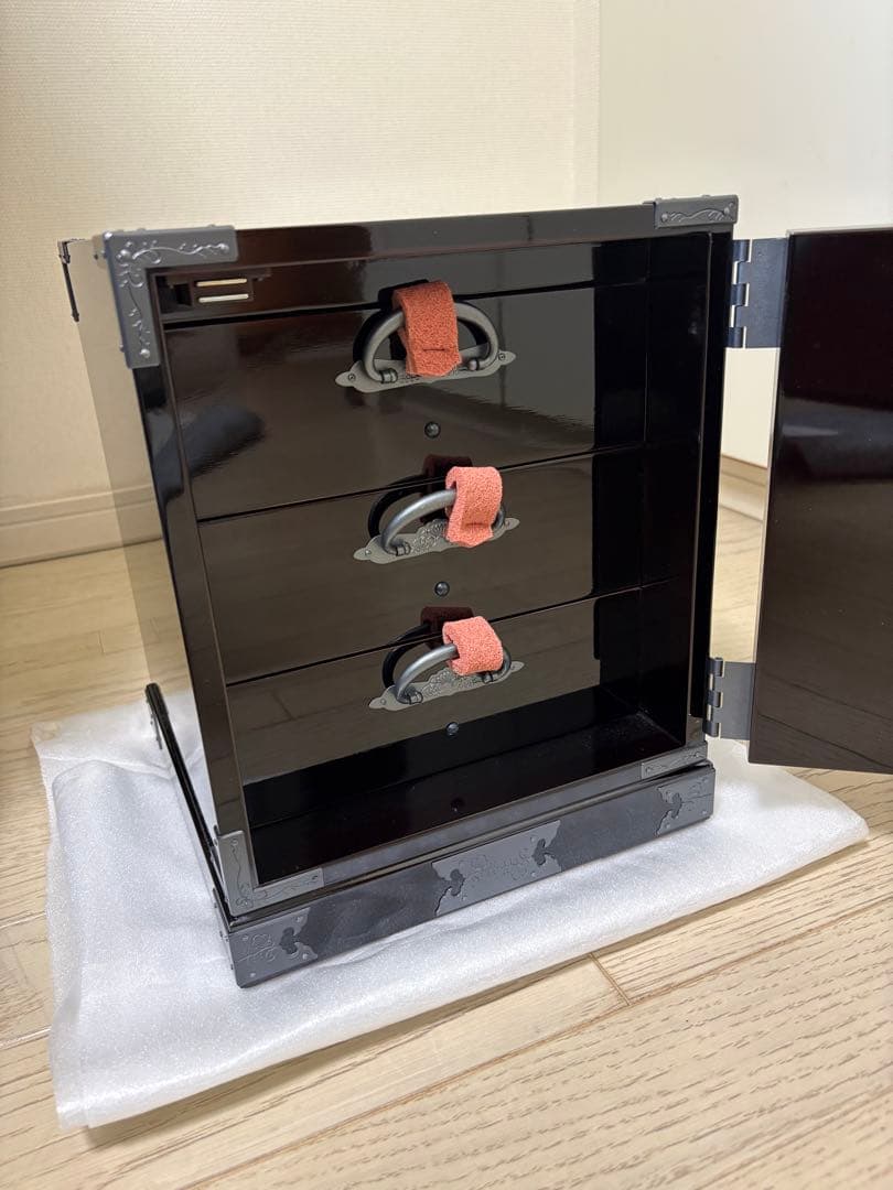 新品未使用　仙台箪笥 牡丹金具 欅産業 船箪笥 小タンス 漆塗り