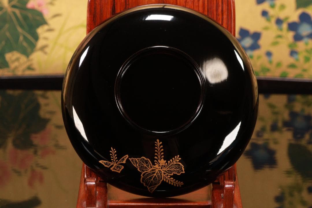 BJ131　時代輪島　加賀蒔絵　鶏図　吸物椀　五客　木製　茶道具 懐石 会席