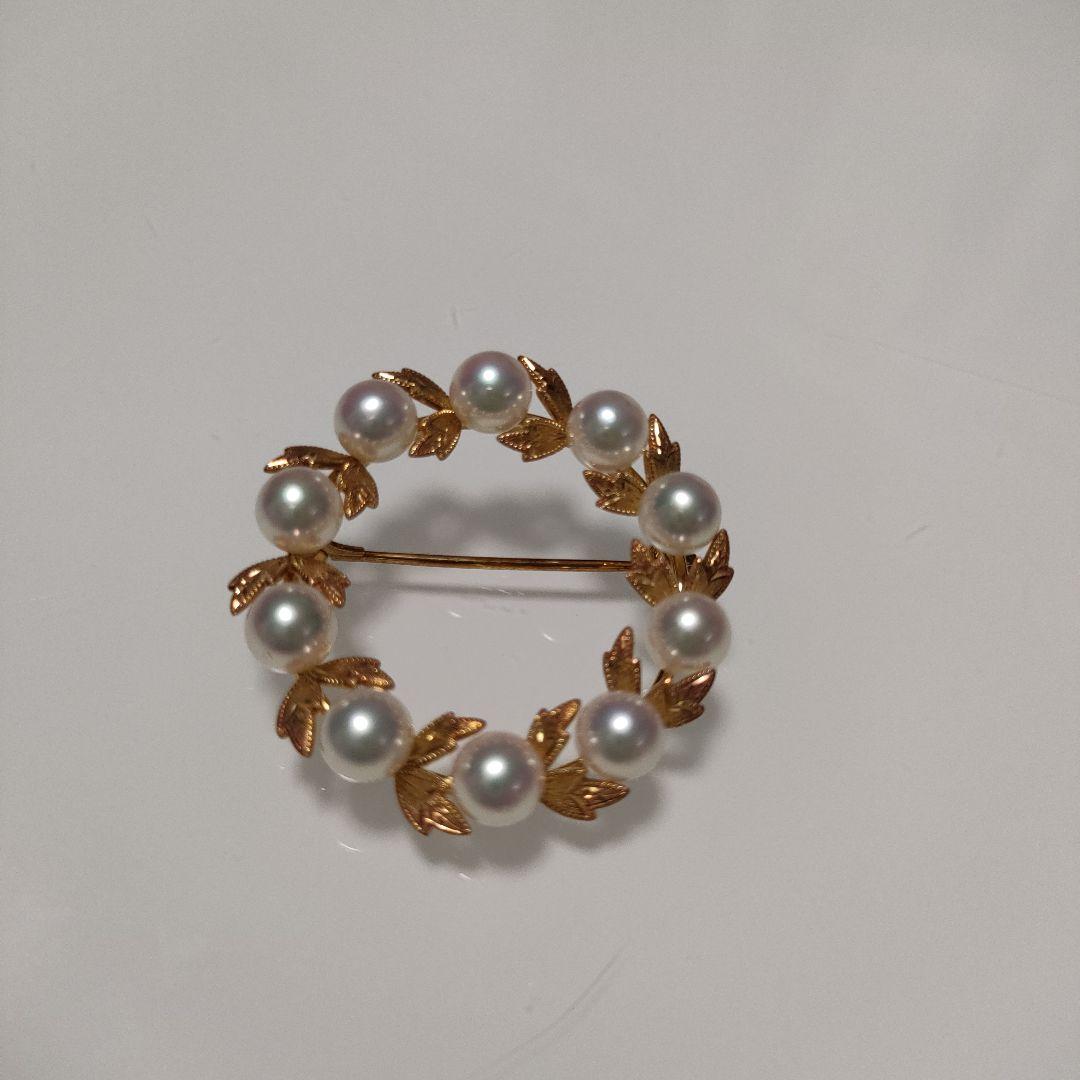 【最終価格】MIKIMOTO パール リーフモチーフ ブローチ