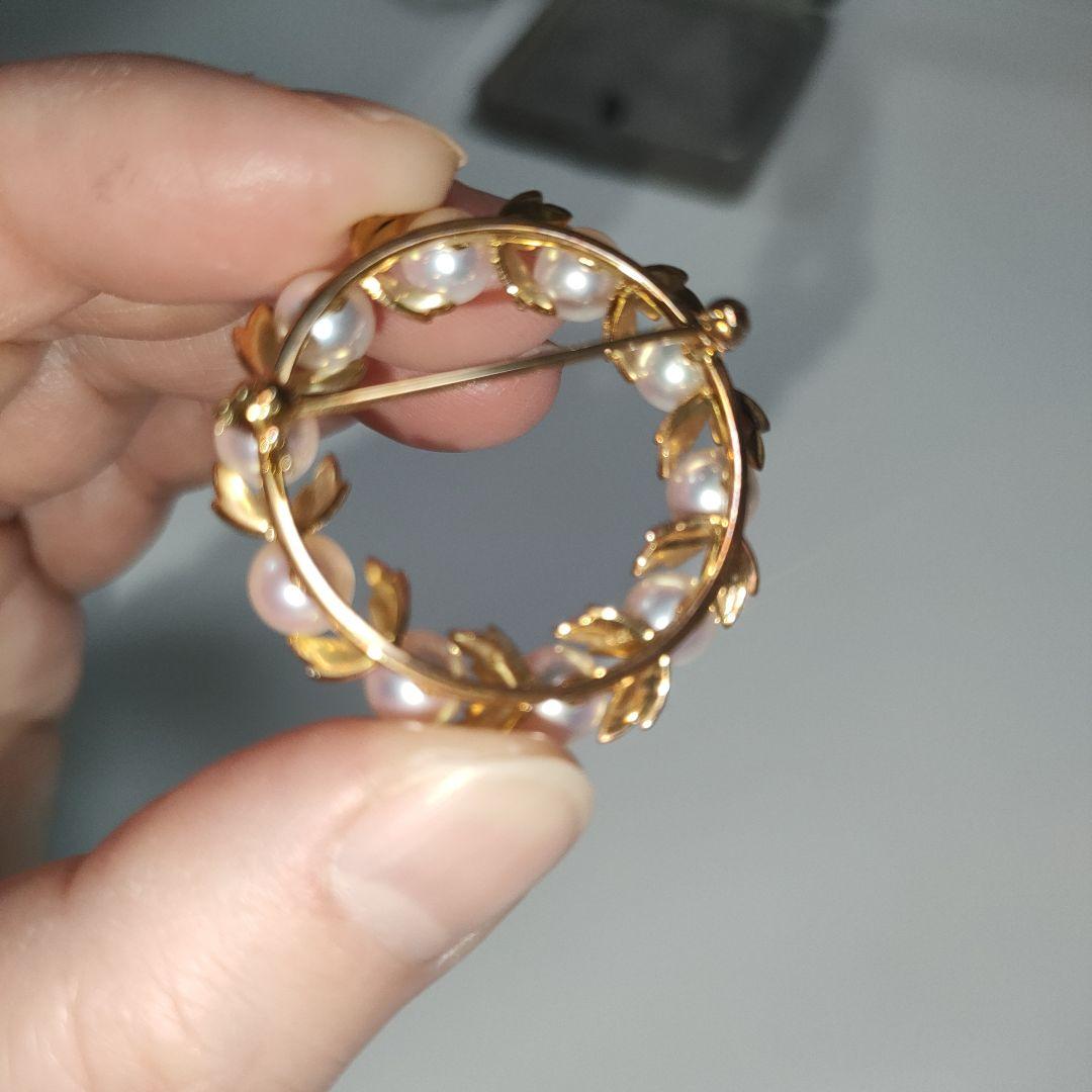 【最終価格】MIKIMOTO パール リーフモチーフ ブローチ