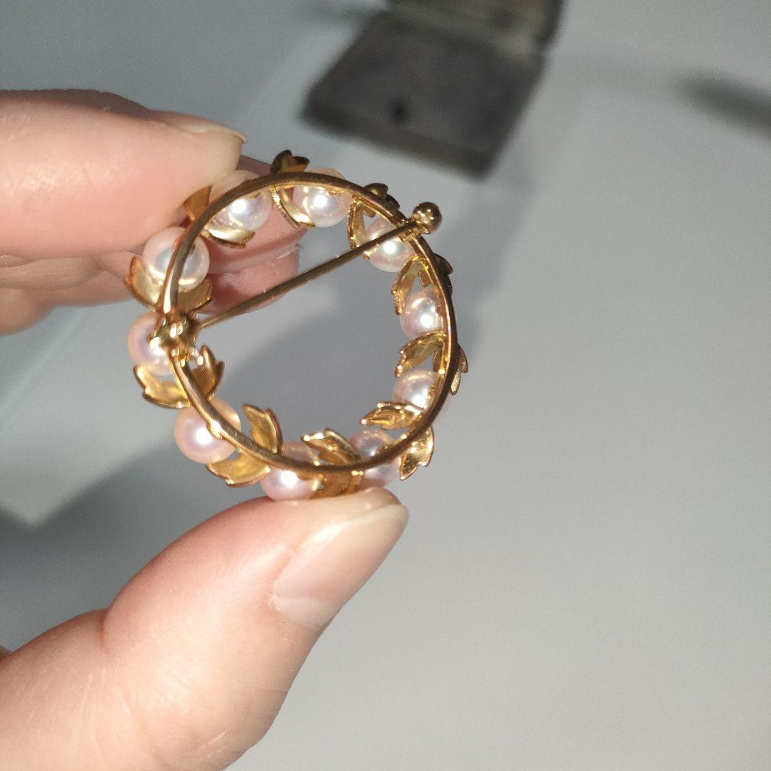 【最終価格】MIKIMOTO パール リーフモチーフ ブローチ