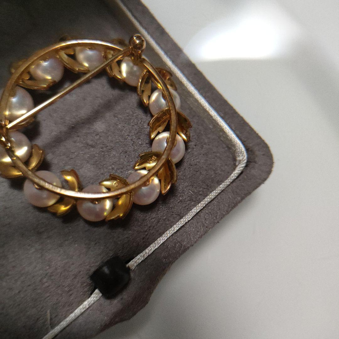 【最終価格】MIKIMOTO パール リーフモチーフ ブローチ