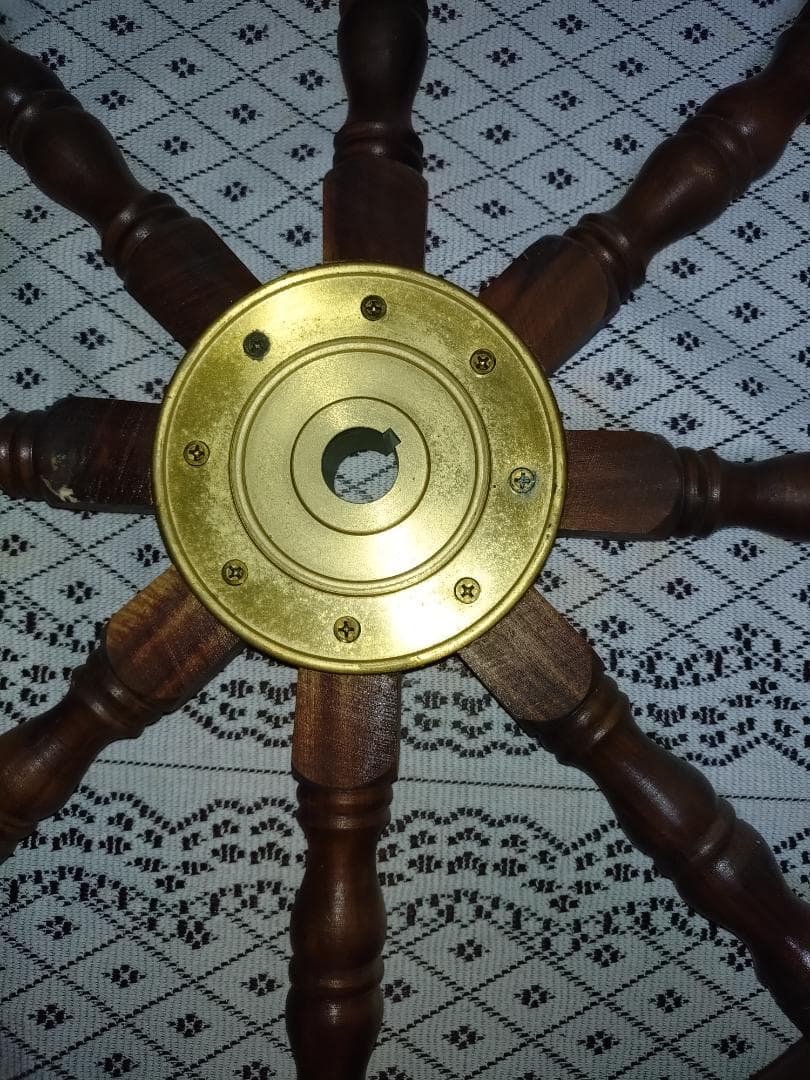 木製 舵輪 直径約70cm