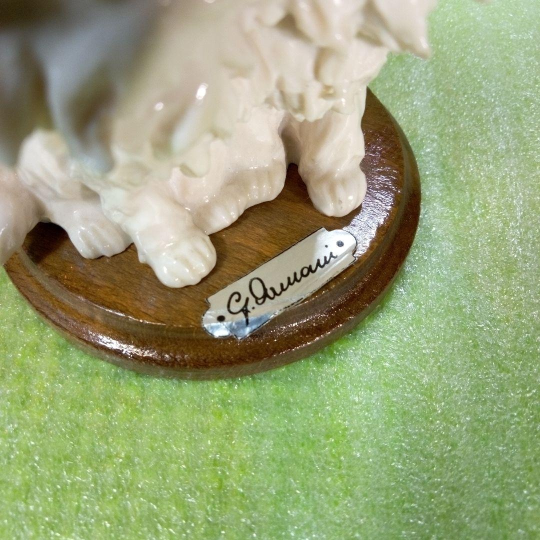 アンティークな猫の置物　仲良し　白猫　ペルシャ？　長毛種？　Whitecat