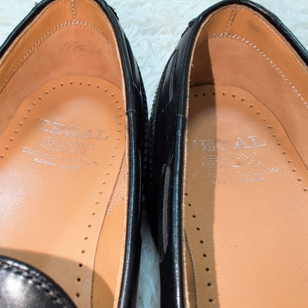 【極美品】リーガル×ジェオックス タッセルローファー ブラック 25.0cm