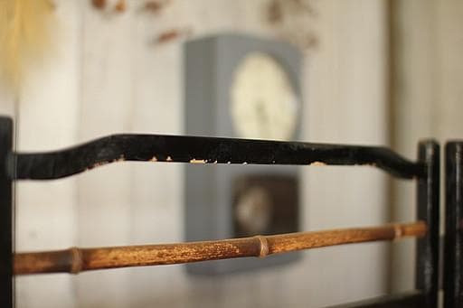 古い竹簾屏風　衝立　目隠し 四つ折り　透かし彫り　古民家　古道具