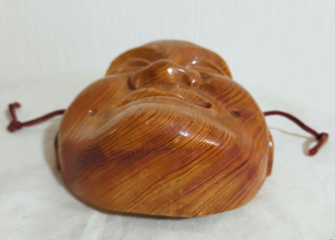 セール　天然木　木彫り神楽能面　飾面