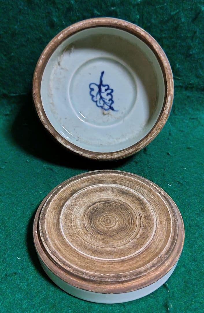 硯　陶器製　中国製　染付　書道