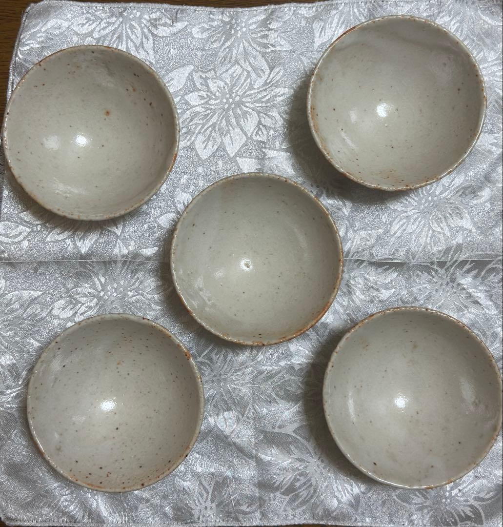 茶碗　5個　志野焼　美濃焼　桂山