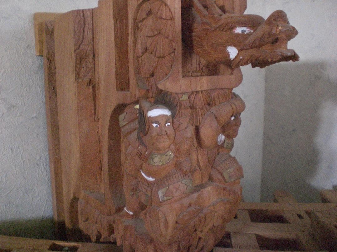 【超値下げ】だんじり　彫り物　本物　小松良と龍