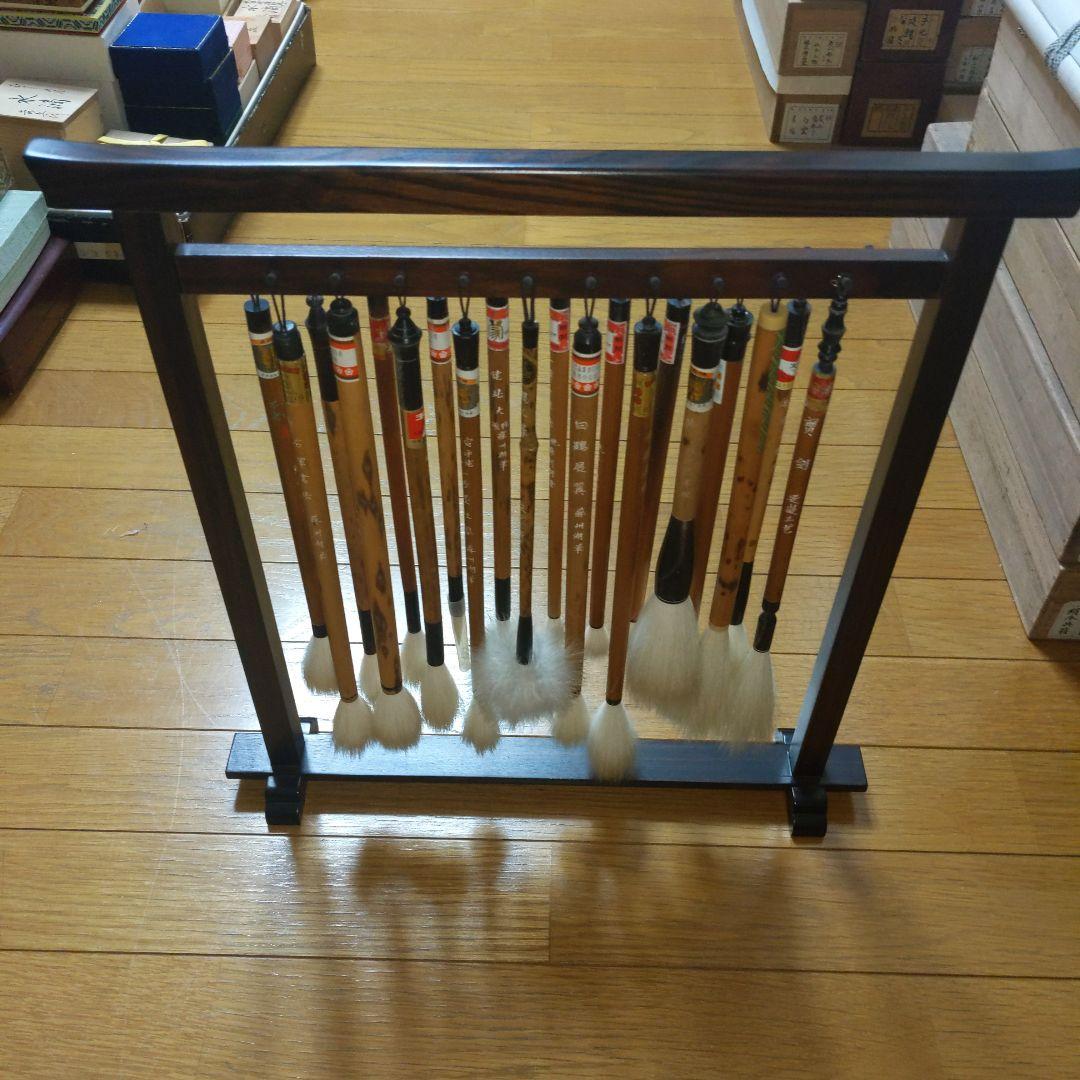 紫檀材　筆架（筆吊り）