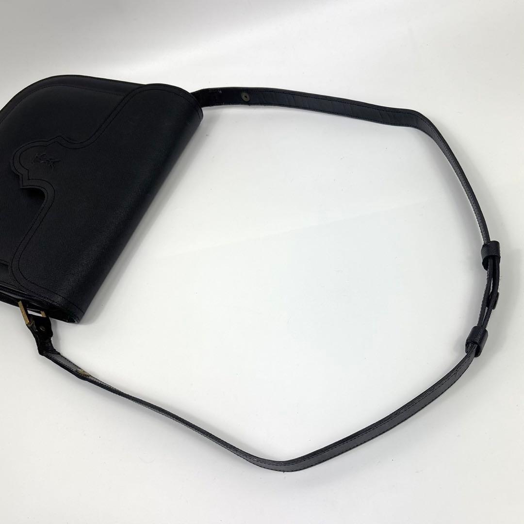 イヴサンローラン ワンショルダーバッグ YSL カサンドラ ロゴ レザー 黒