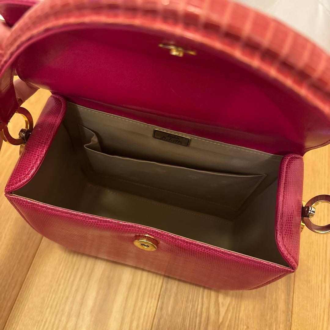 Reptile Bolsetta JRA認定 リザード 本革 ハンドバッグ