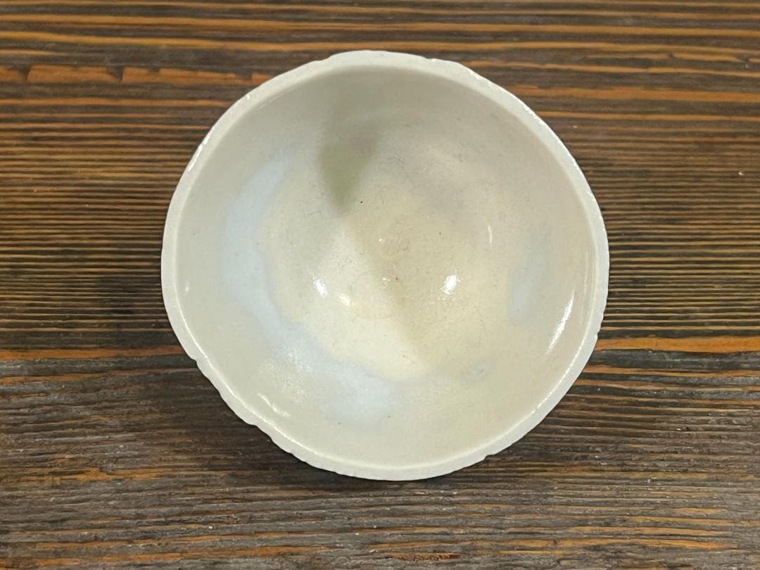 白磁　面取　猪口　時代物　李朝　骨董　酒器