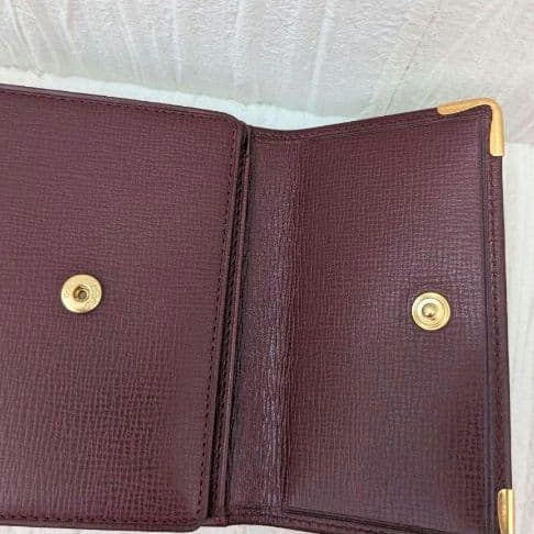 希少】美品 Cartier マストライン 三つ折り財布 がま口 ボルドー 付属品