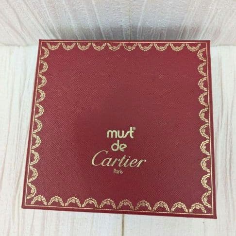 希少】美品 Cartier マストライン 三つ折り財布 がま口 ボルドー 付属品