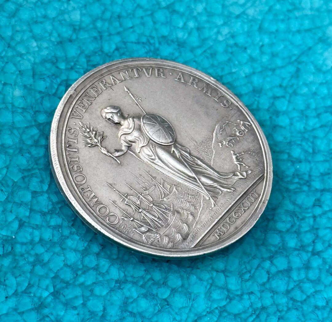 専用手配品　1713年 イギリス アン ユトレヒトの平和 クロッカー 銀メダル