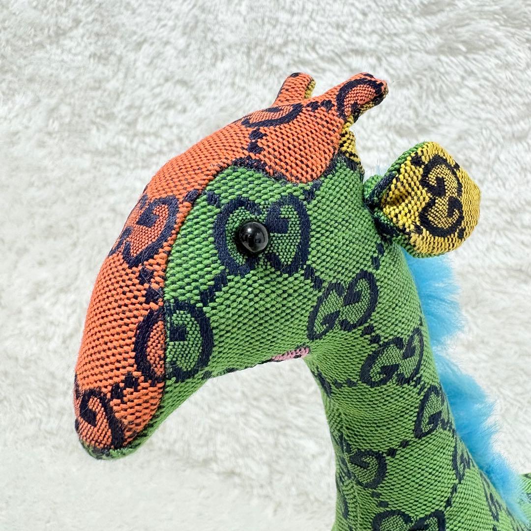 GUCCI グッチ デコラティブ キリン GG柄 ぬいぐるみ グリーン