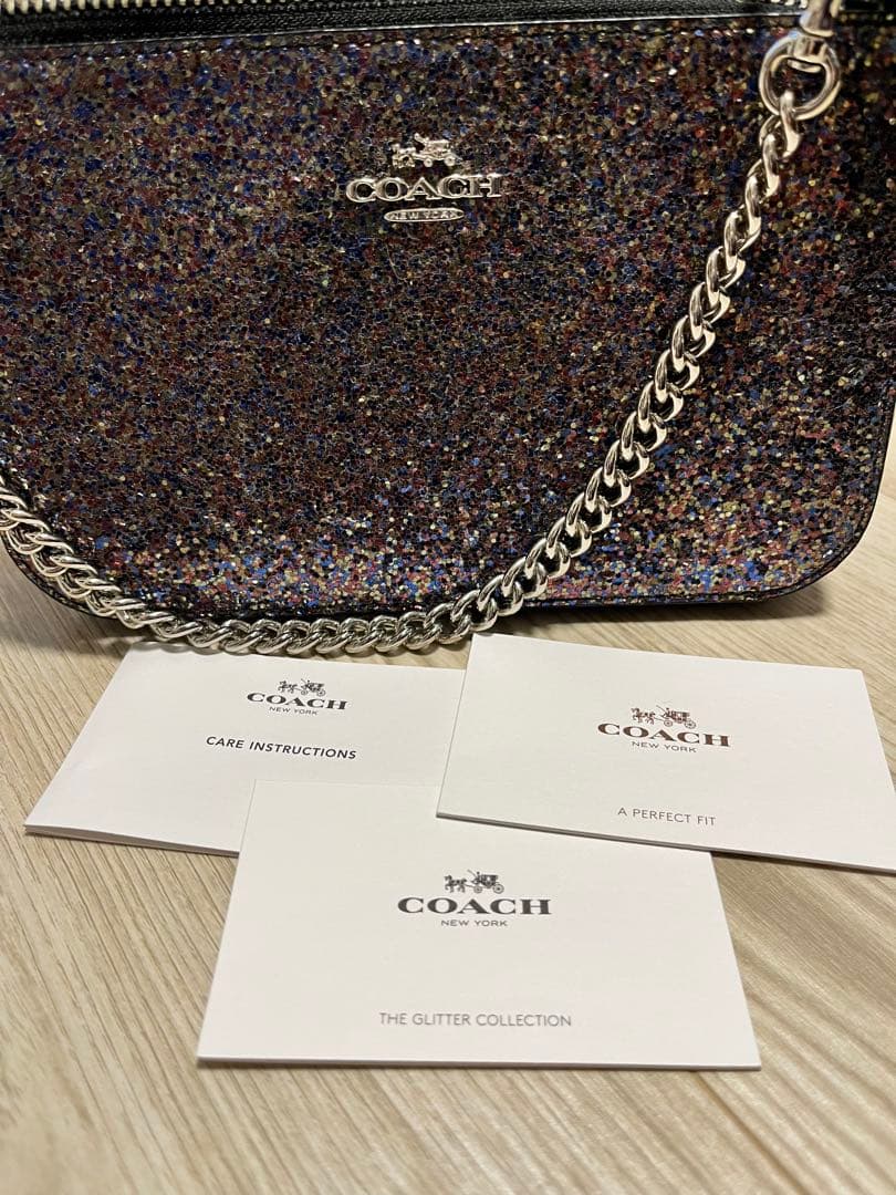 【新品未使用】coach グリッター　バッグ　パーティ　結婚式