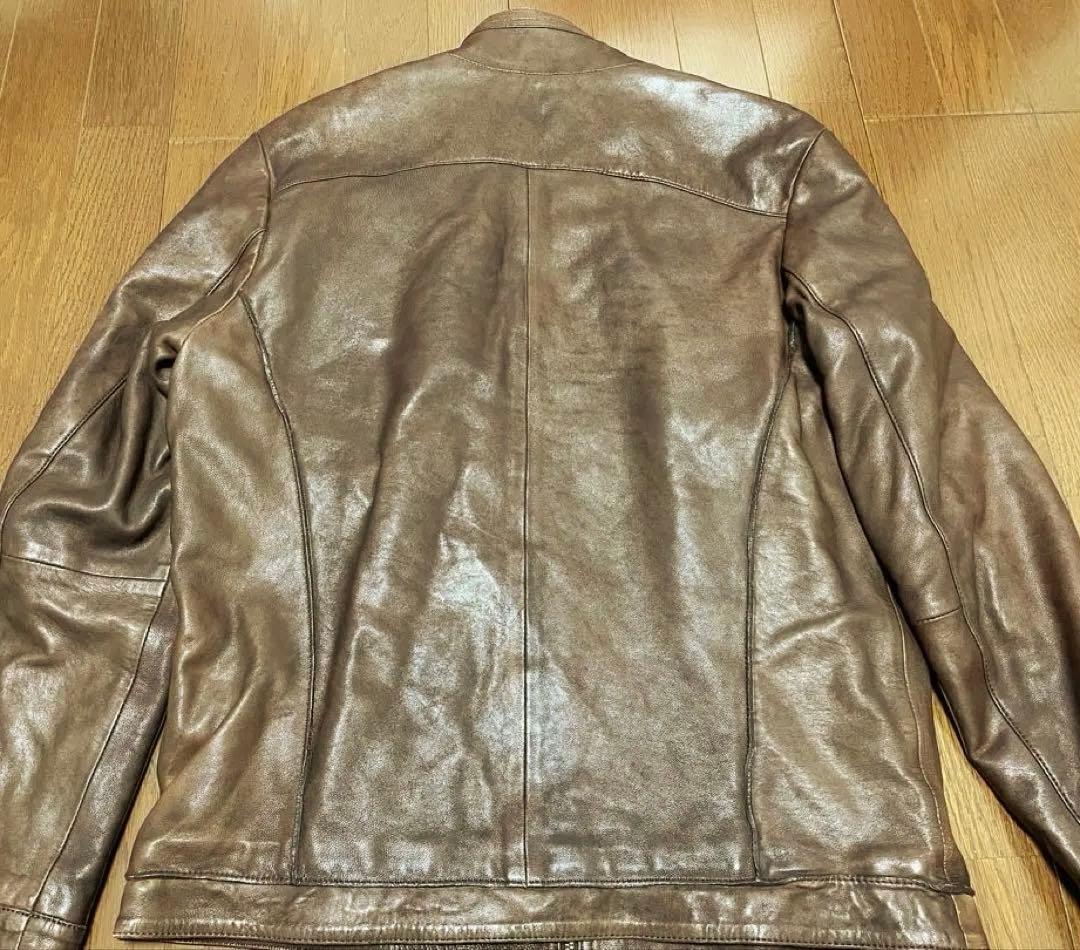 HUGO BOSS★ヒューゴボス★ラムレザーシングルライダースジャケット★50