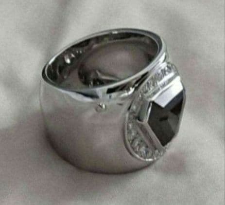 ★新品未使用★◆エメットジュエリー◆ブラックダイヤ Pt900 メンズ広幅リング