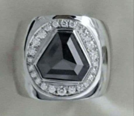 ★新品未使用★◆エメットジュエリー◆ブラックダイヤ Pt900 メンズ広幅リング