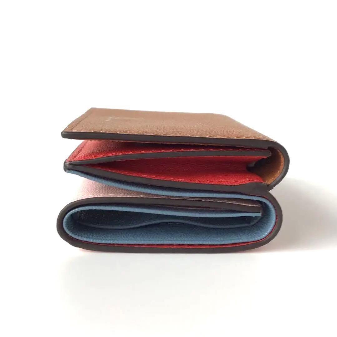 【新品】ポールスミス✨カラーブロック ３つ折り財布 キャメル ミニ財布 折財布