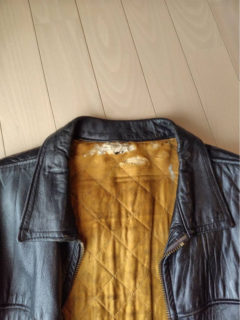 ビンテージ　ロンジャン　シングル　レザー