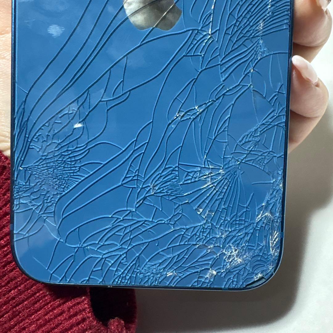 Apple iPhone13 本体 ブルー 128G 裏画面割れ