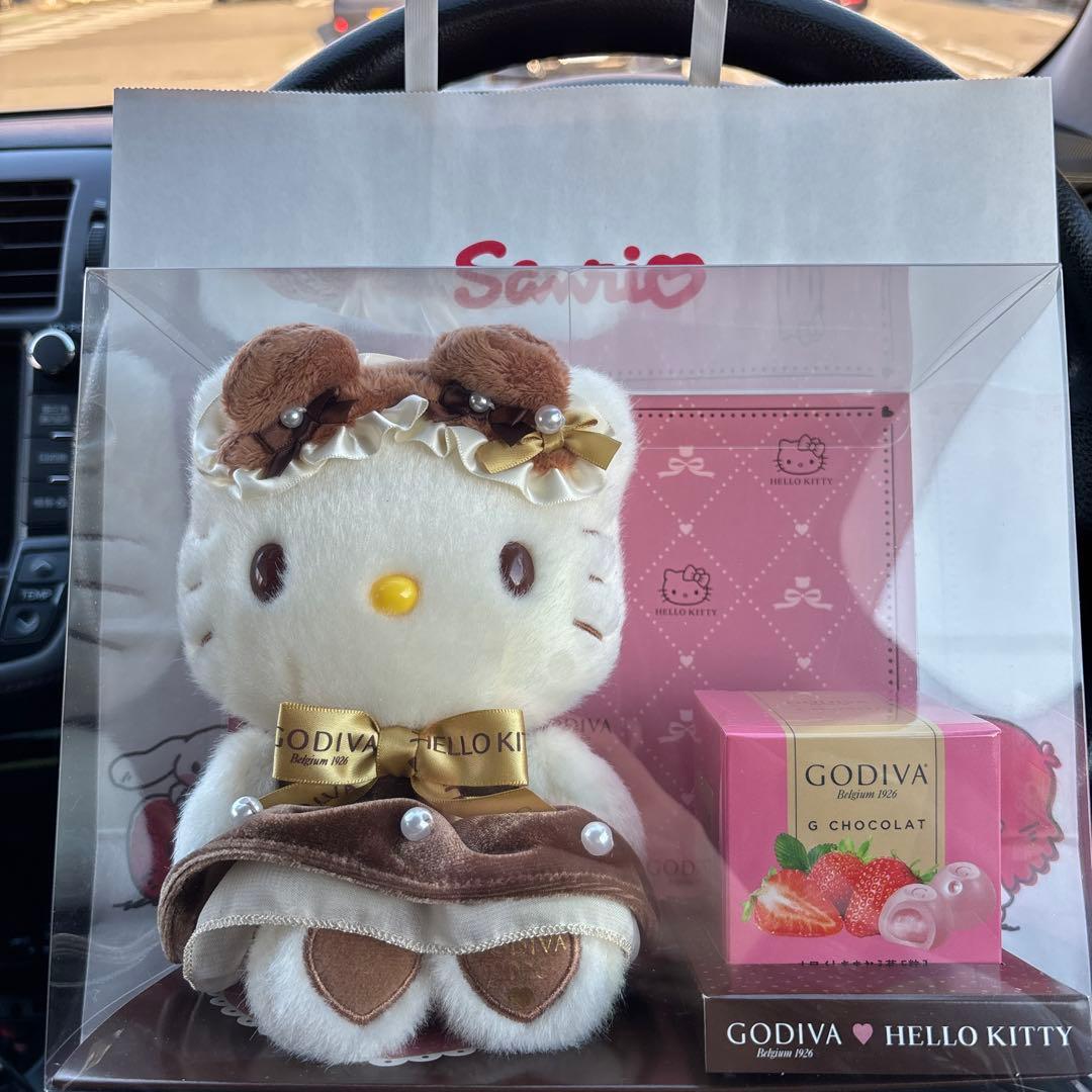 ハローキティゴディバ&ぬいぐるみ（ステッカー、ショッパー付き）
