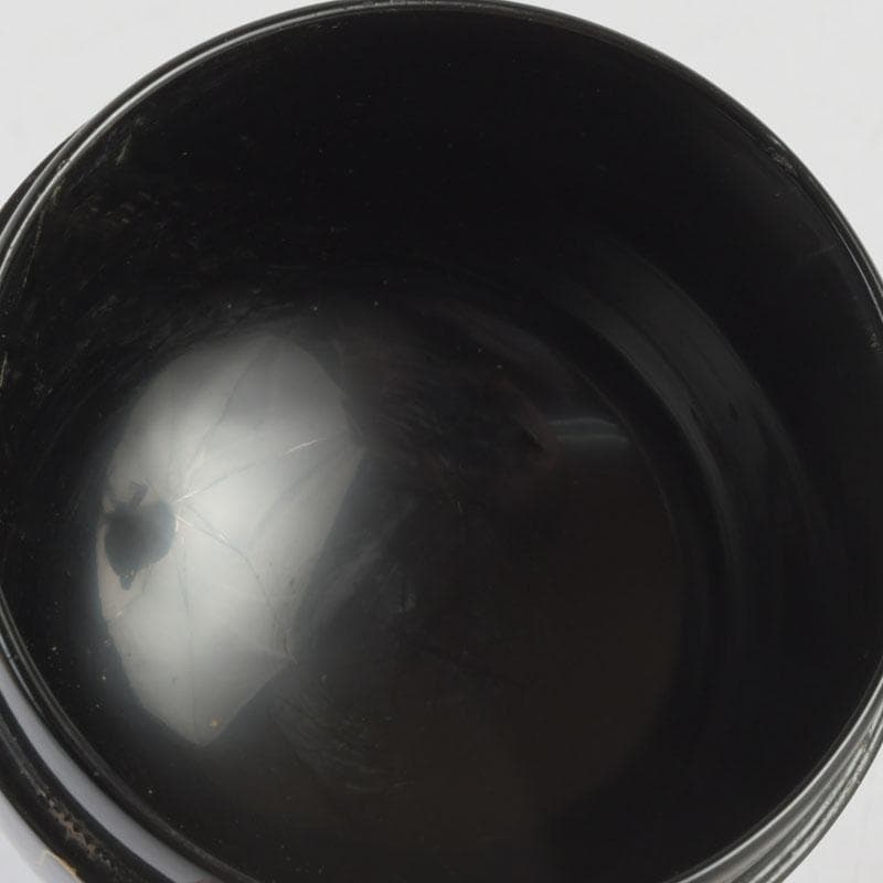 茶道具　中村湖彩作　黒網目蒔絵　中棗　共箱　V　9554