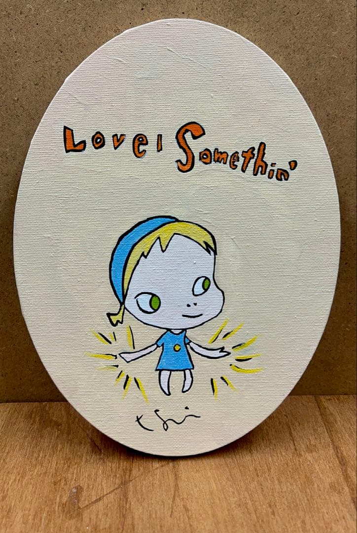 奈良美智　女の子　手描き　233×179mm 油彩　表裏サイン　骨董　絵画