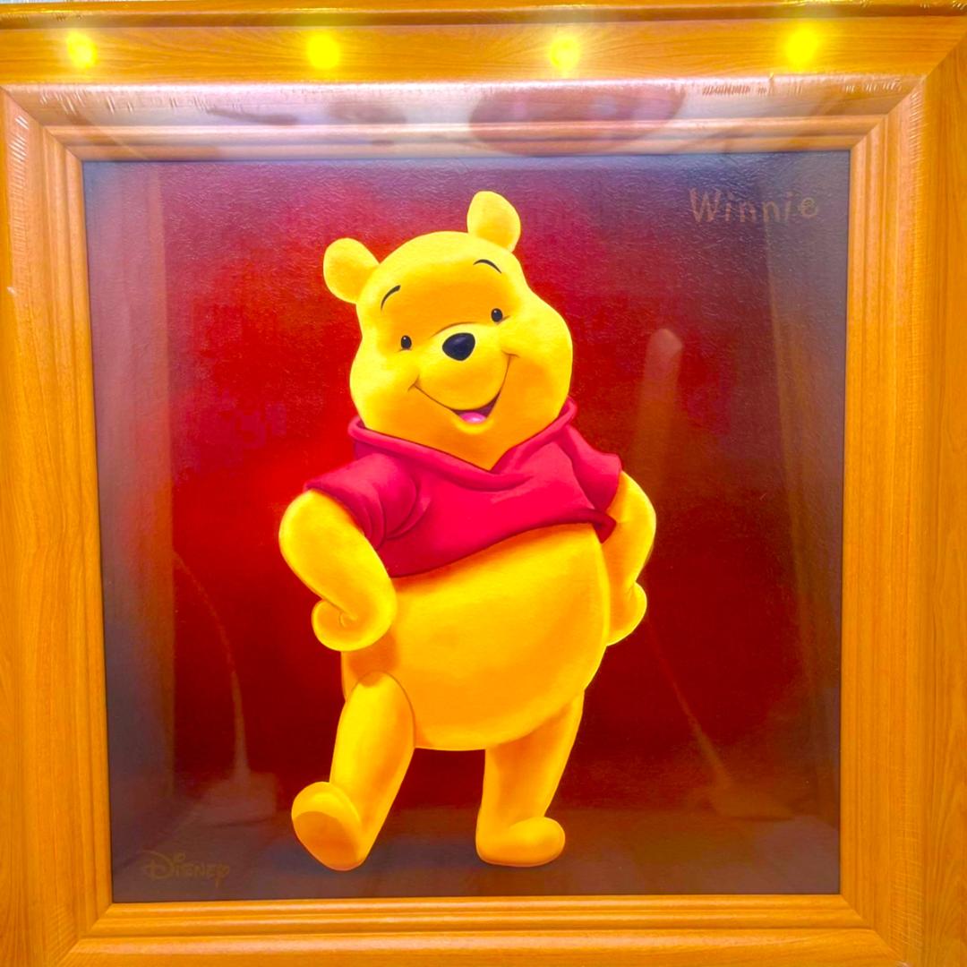 新品★くまのプーさん Winnie the Pooh 油絵風 額縁