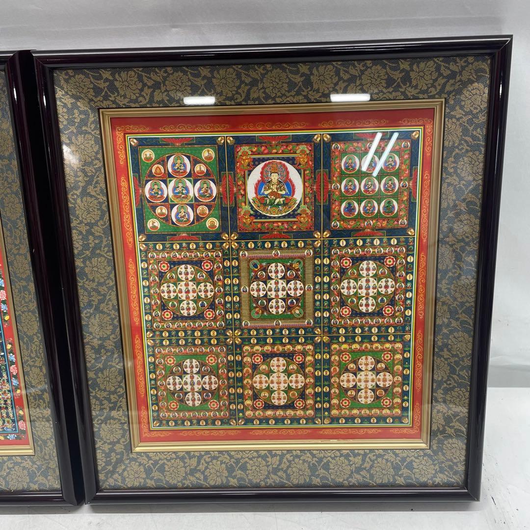 両界曼茶羅　胎蕆界曼荼羅　色紙　額縁付き