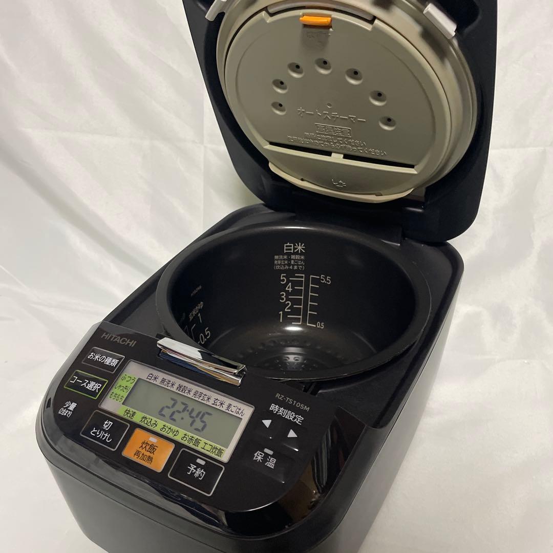 22年製5.5合 日立 圧力&スチームふっくら御膳 RZ-TS105M ブラック