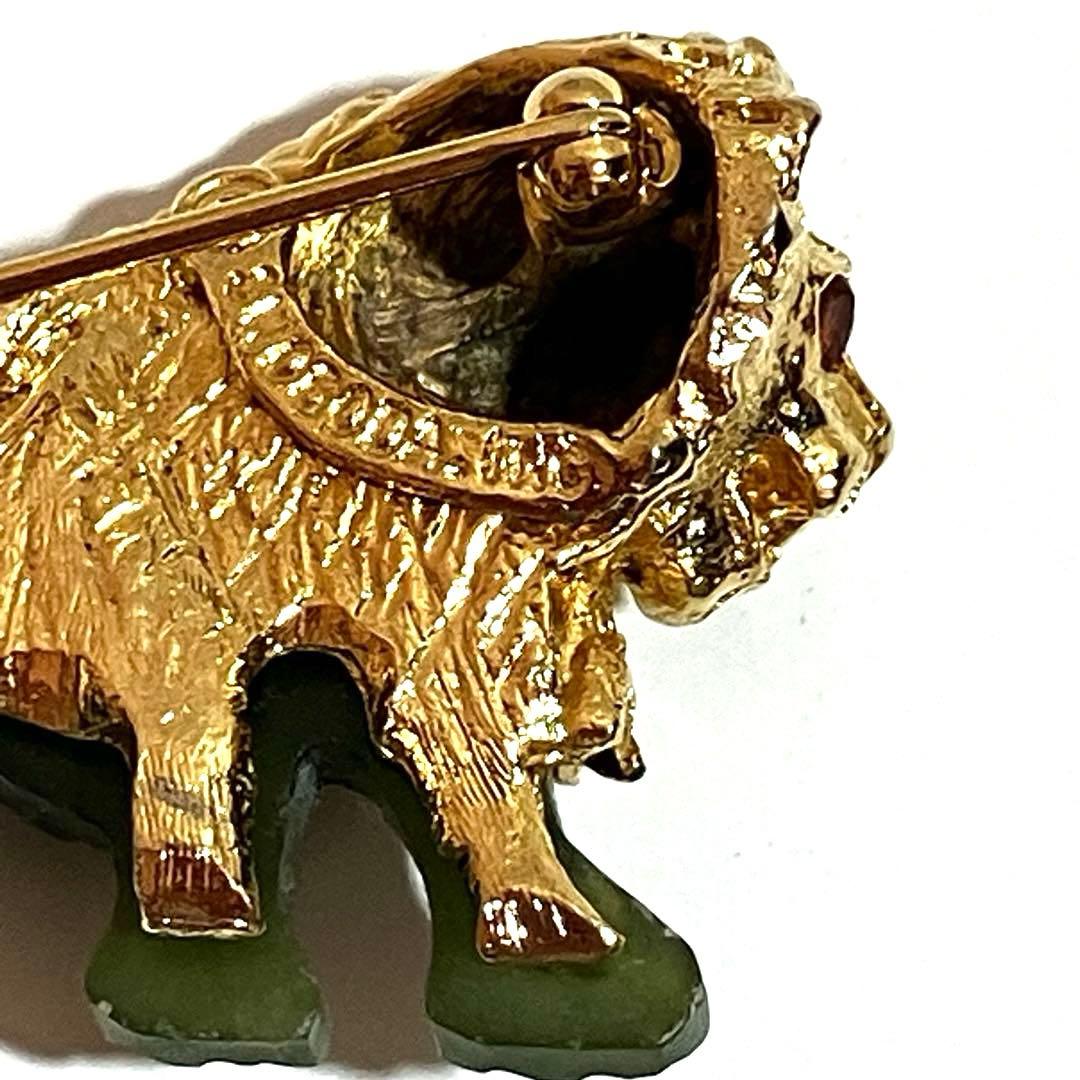 V*e様 SWOBODA スワボダ　ヴィンテージ　ライオン　翡翠　ブローチ