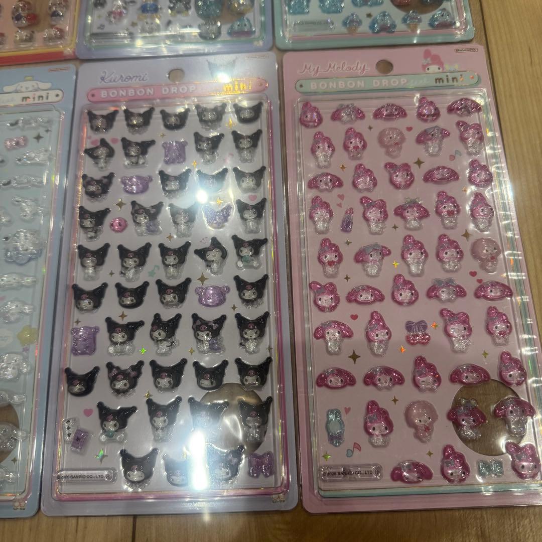 正規品　ボンボンドロップシールmini サンリオ全種類 8枚セット おまけ付き