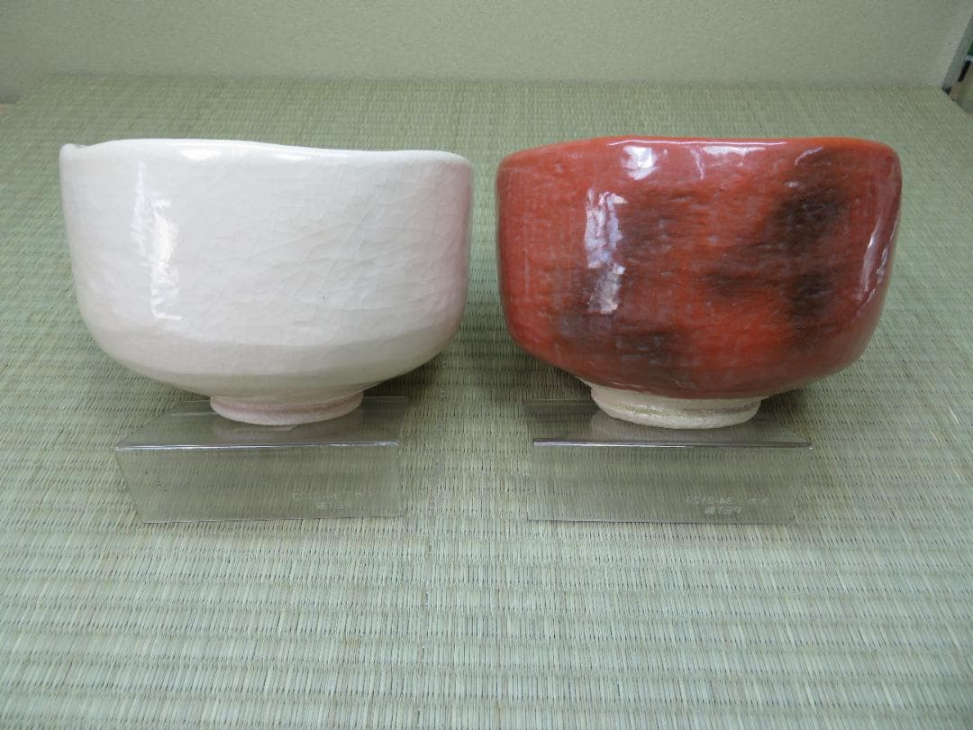 楽焼茶碗　紅白一双茶碗
