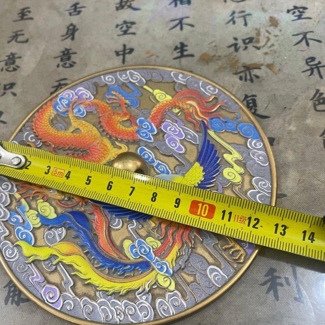 銅鏡 龍鳳鏡 家 玄関 リビング 装飾品 工芸品 置物