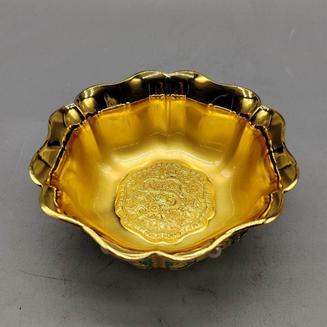 銅 細工 花開富貴碗 玄関 書架 装飾品 工芸品 置物