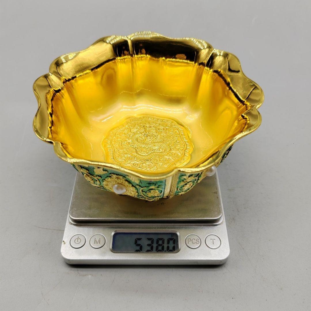 銅 細工 花開富貴碗 玄関 書架 装飾品 工芸品 置物