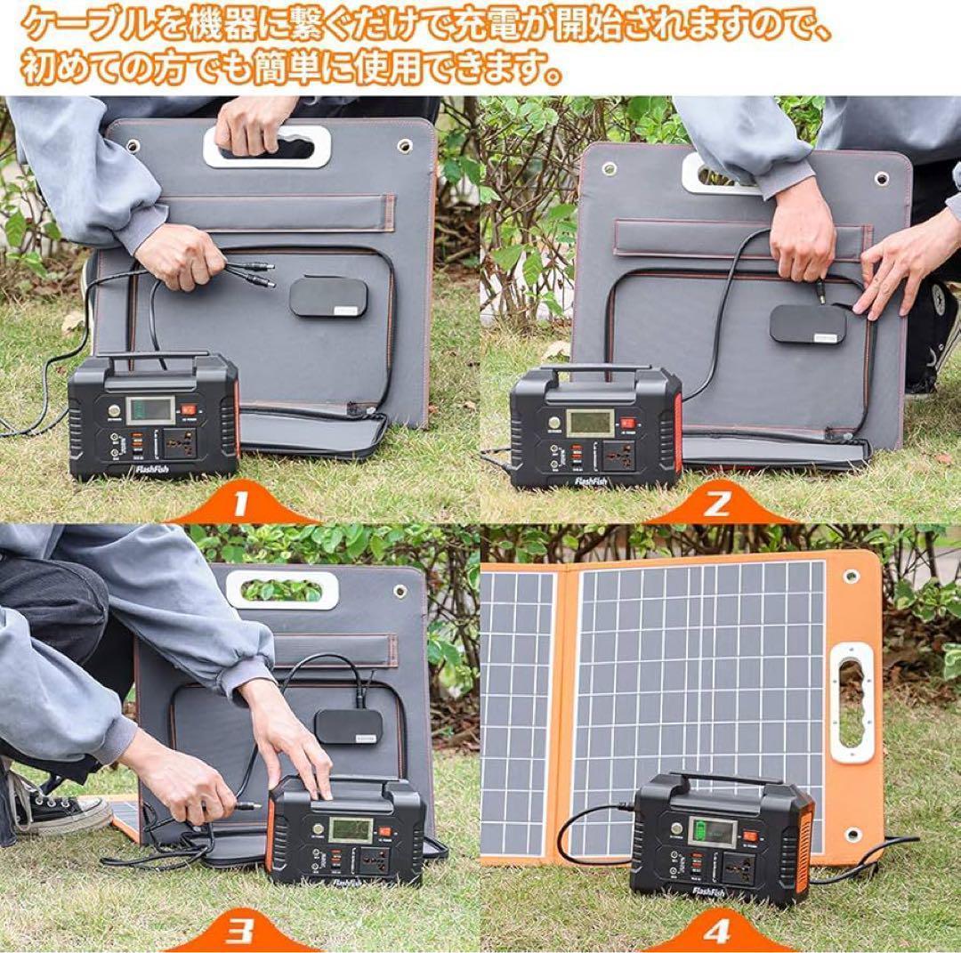 ソーラーパネル充電器 60W 高変換効率23％ 折りたたみ 急速充電対応