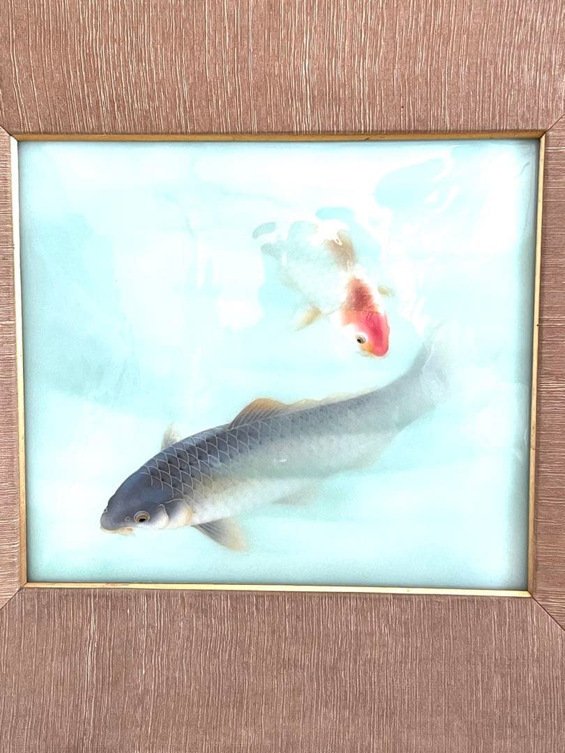 【価格交渉大歓迎】安藤造 七宝 双鯉図 陶額 共箱