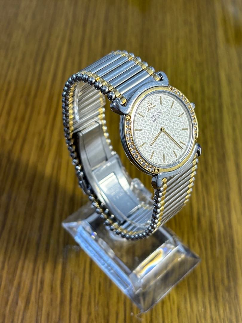 CREDOR ダイヤモンド装飾 腕時計 18KT BEZEL