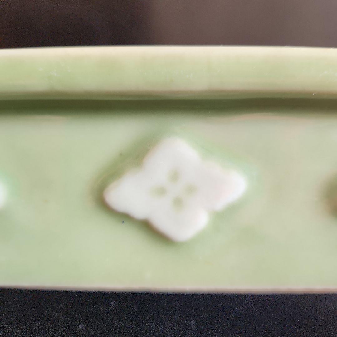 古い青磁水盤花器盆栽