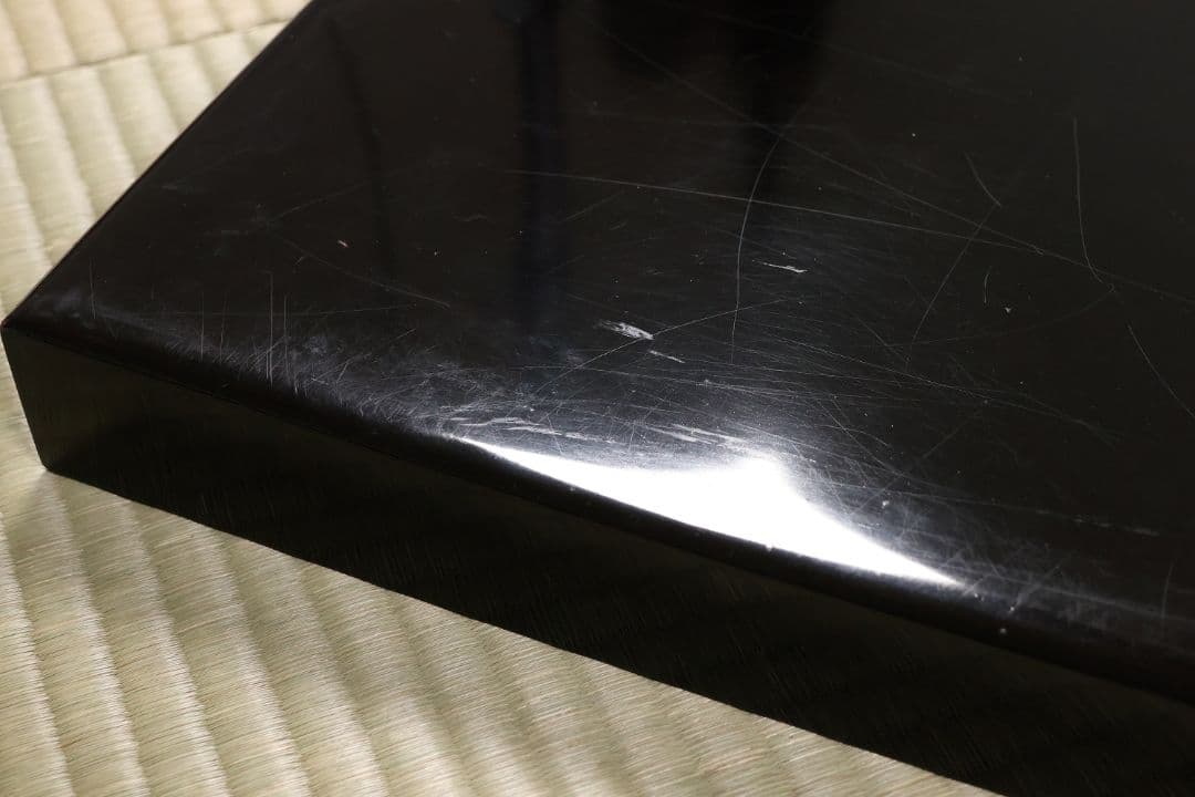 漆芸 木製漆器 唐草蒔絵 黒塗 長方盆 大小一組 2枚 脇取 広盆【MA719】