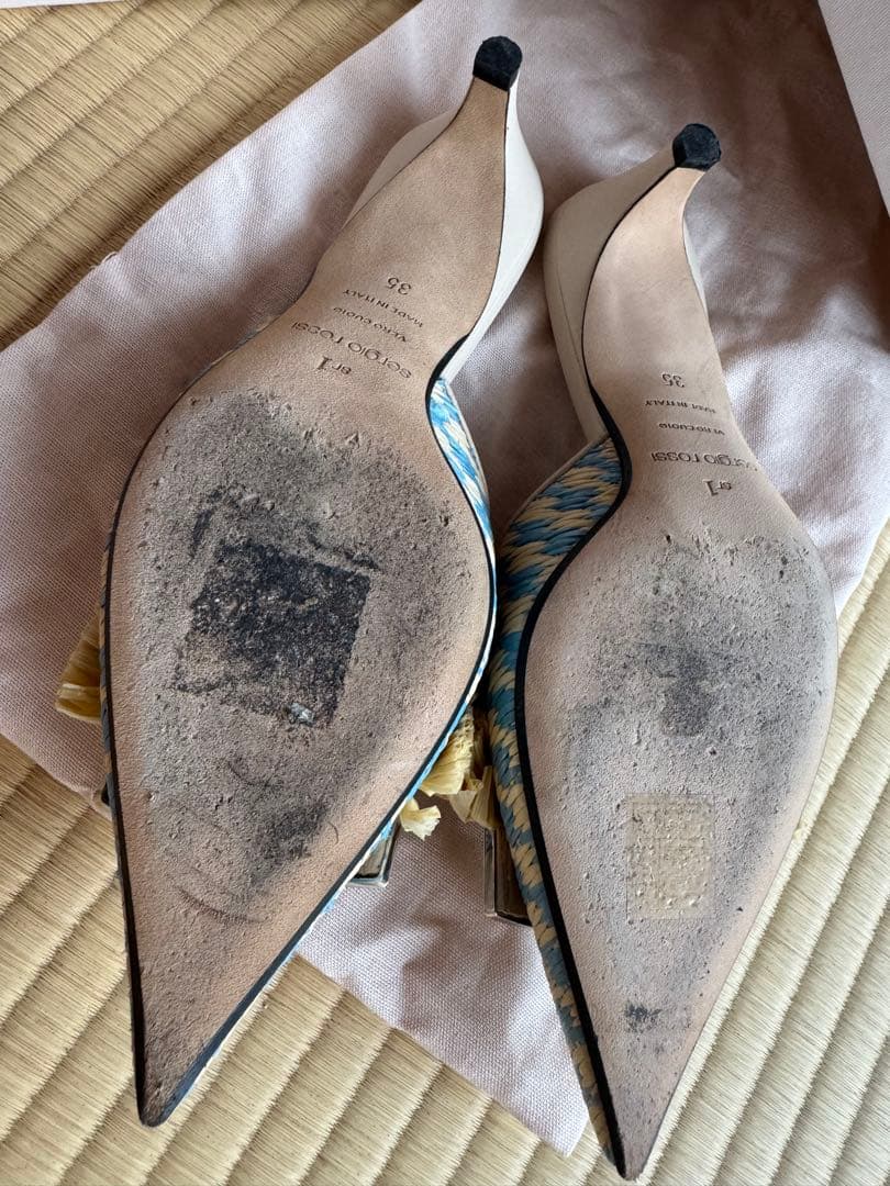 【再値下げ】sergio rossi フリンジ ポインテッドトゥミュール