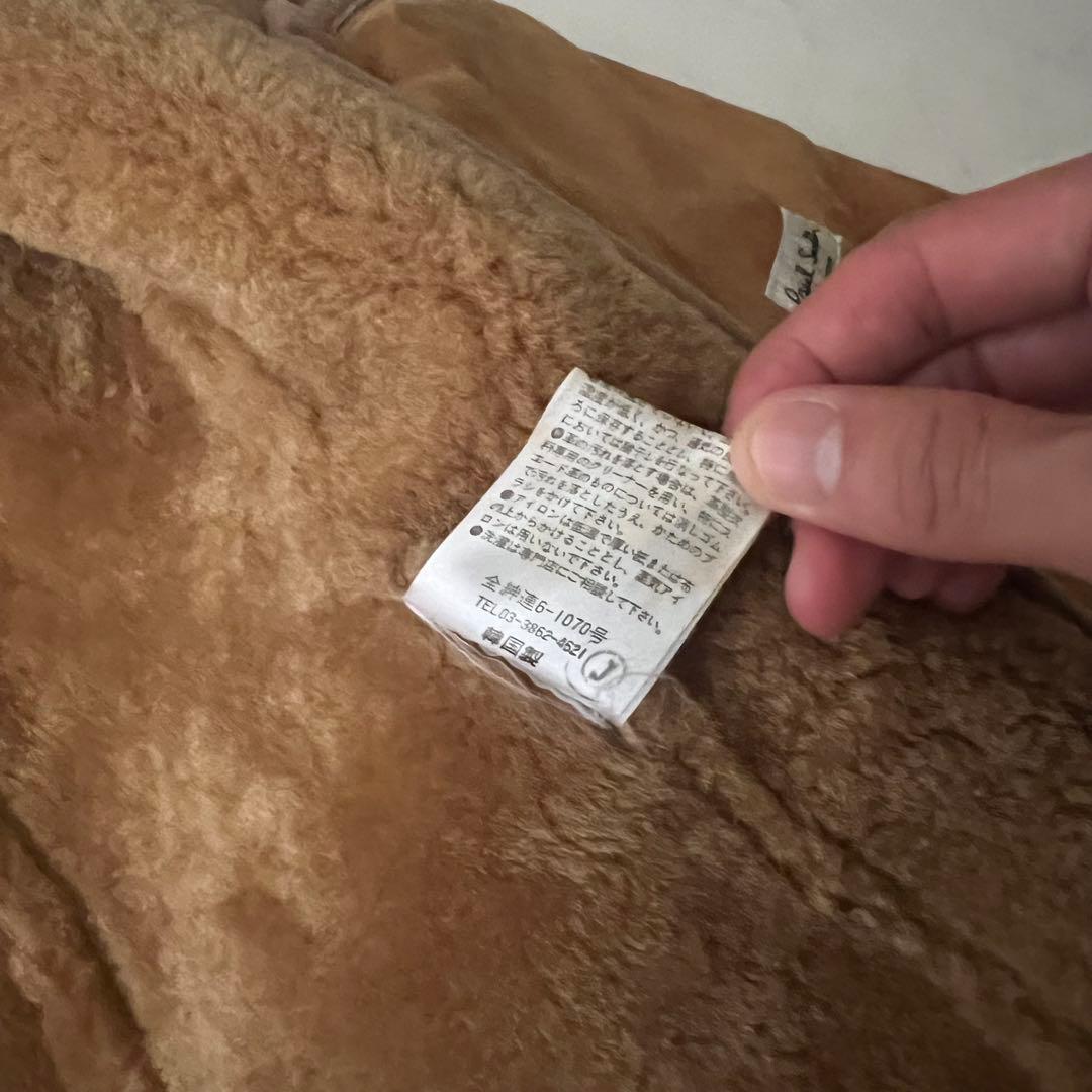 ポールスミス ムートン シングルライダースジャケット レザー 羊革 L ブラウン